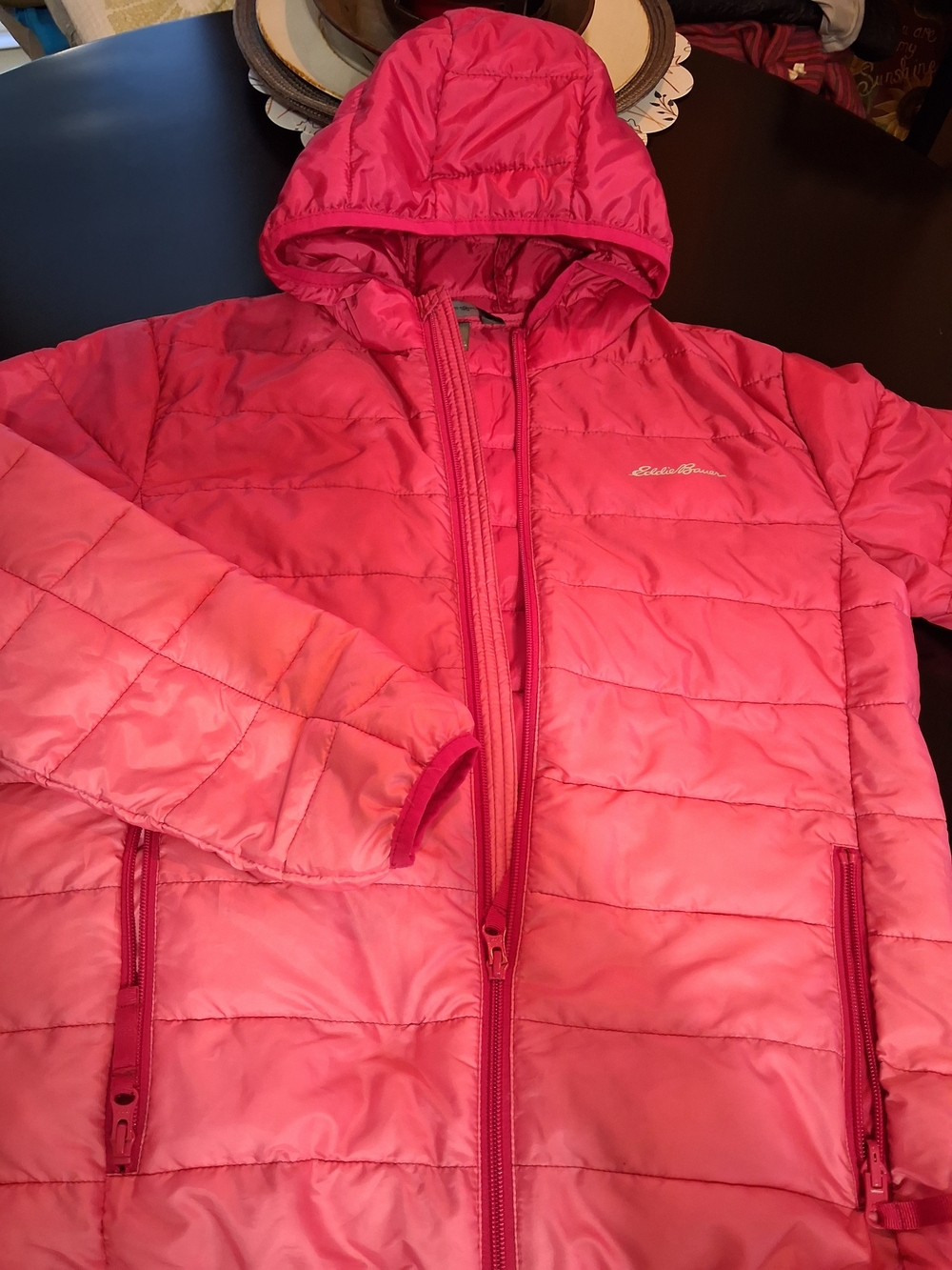 Eddie Bauer Kids Hot Pink Hooded Puffer Jacket